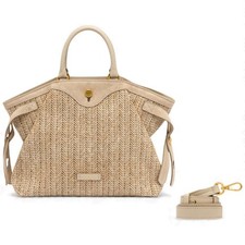 Moda Borsa Dua Mini GIANNI CHIARINI Paglia e Pelle Sabbia - 11901COMMPGLSPG211