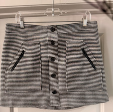 VERONICA BEARD Skirt Women sz 10 Houndstooth MONROE Mini Black White