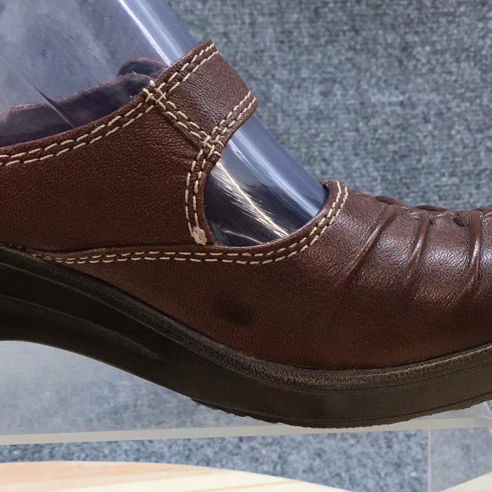 BareTraps Shoes Womens 6 M Huntley Clog Brown Leather Casual Comfort Block Heels - Image 2 of 4