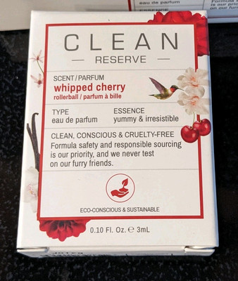 Clean Reserve Whipped Cherry Eau De Parfum 0.1oz 3mL Travel Size Mini perfume
