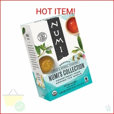 Numi Organic Tea Numi's Collection Variety Pack, 16 Tea Bags, Black, Green, Whit
