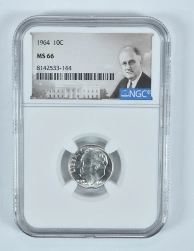 1964 Roosevelt Dime MS66 NGC Special Label *6498