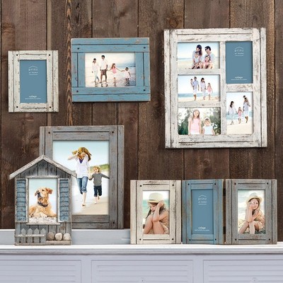 Homestead Distressed Wood Picture Frame for 4x6 Photos Wall or