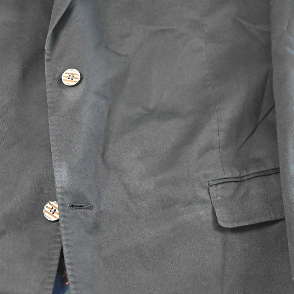 Blazer Traje Chaqueta Abrigo Deportivo Robert Graham 50L Azul Marino 100% Algodón Pico Para Hombre Foto 3 de 4