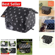 Foldable Cat House - Waterproof  Warm Shelter for Pets, 15.7" Size