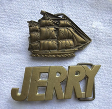Baron Buckles Vintage Solid Brass Nautical Ship Jerry Buckle Gold 6054