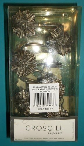 CROSCILL HOME PORTICO DECORATIVE SHOW HOOK SET RING SET SILVER DESIGN NEW BATH - Picture 6 of 9