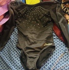 NEW GIRL'S SIZE 5-6 JUSTICE LONG SLEEVE DANCE  GYMNASTICS LEOTARD W/SCRUNCHIE