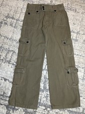 Super Baggy Cargo Cotton Pants Womens Medium 24X27 Brown Cargo Baggy Pant Y2K