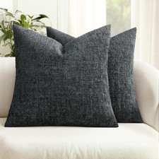 Decorative Throw Pillow Covers 18X18 Pack of 2 Dark Grey Couch Pillow