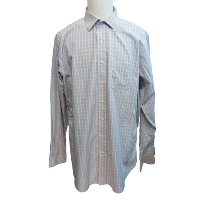 Chemise Brooks Brothers XL/XXL Bleu Carreaux 100% Coton manches longues - Photo 1/4