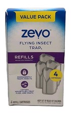 4 - Pack REFILL   Zevo FLY TRAP Refills   Odorless  Mess-Free CARTRIDGES
