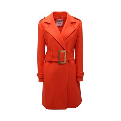 3539AQ  cappotto donna MOSCHINO COUTURE woman ORANGE wool blend coat 