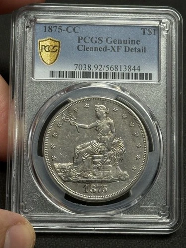 1875-CC PCGS XF Details Trade Dollar U.S. $1 Type Silver Coin Extra Fine