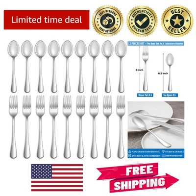 Dishwasher Safe 12-Piece Flatware Set - Durable Stainless Steel Cutlery
