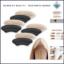Comfortable and Breathable Heel Cups for Shoes, Pain Relief and Support, 4 Pairs