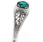 1CT Heat Treated Green Tourmaline 925 Sterling Silver Edwardian Style Ring Sz 6  — photo 2