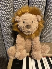 Jellycat Medium Fuddlewuddle Lion - Textured Sitting Lion Beanie Soft Toy 9”