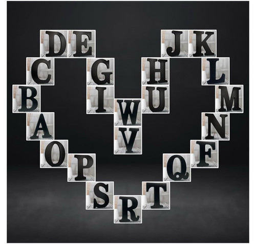 Letras rústicas de madera negra de 6 pulgadas letras de madera sin terminar para decoración de pared... - Imagen 5 de 5