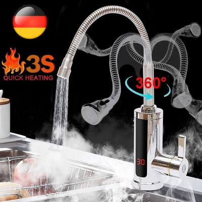 3000W Elektrisch Wasserhahn Sofort Heizung Küche Bad Durchlauferhitzer Armatur