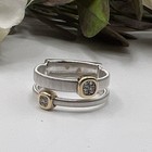 LAFONN Sterling Silver CZ Double Band Ring Size 6.25 — photo 1