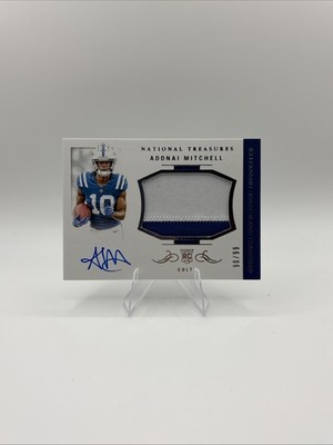 2024  National Treasures - Rookie Patch Autos Adonai Mitchell  /99 (AU, MEM, RC)