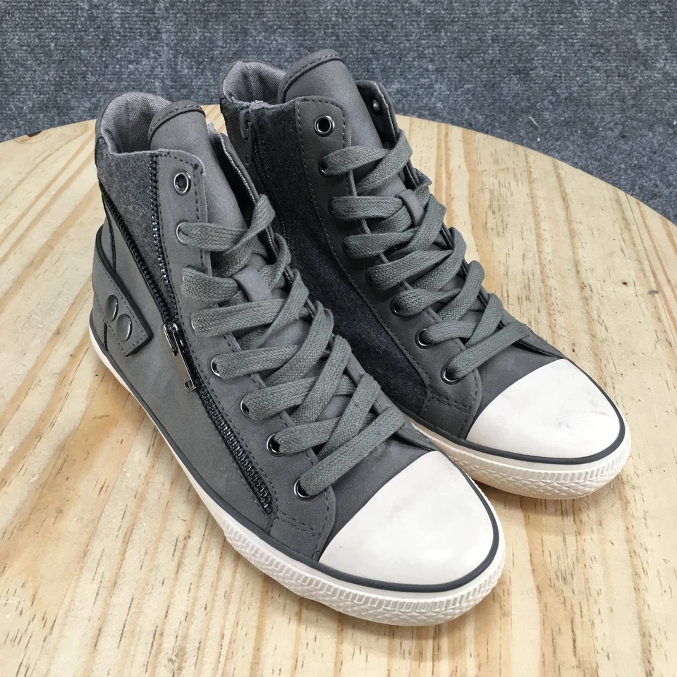 Aldo Shoes Womens 7 High Top Sneakers Gray Lace Up Comfort Casual Round Toe - Image 3 of 4