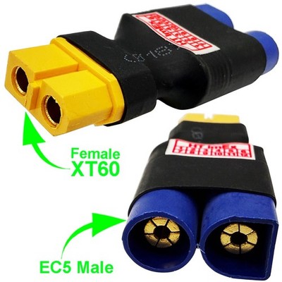 Adapter XT60 Buchse auf EC5 Stecker Goldanschluss Lipo-Akku RC-Kabel