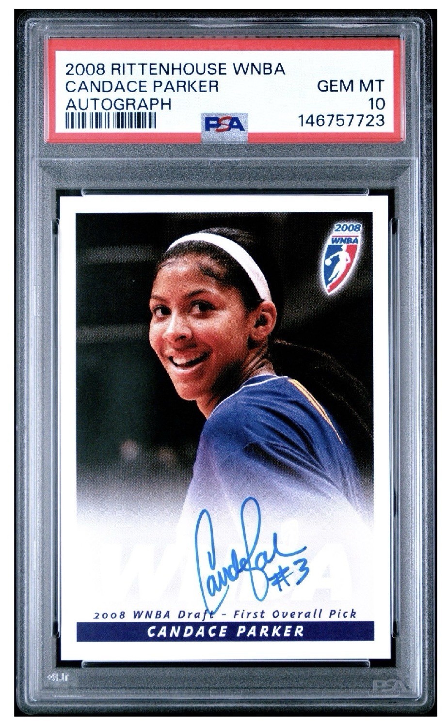 2008 Rittenhouse WNBA Candace Parker Rookie Autograph PSA 10