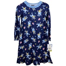 Bluey Girl Cupcake Party Long Sleeve Flame Resistant Nightgown Pajama Size 8 NWT