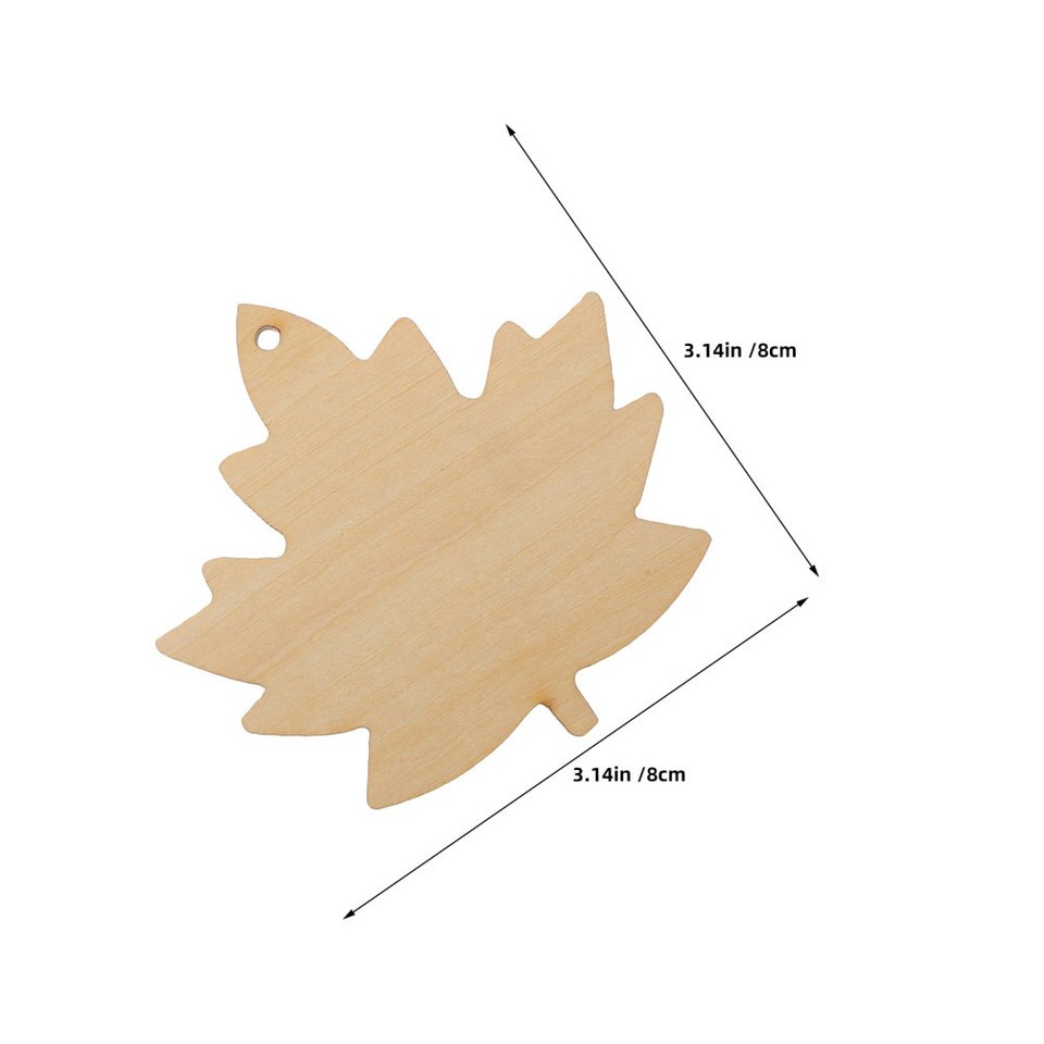 100 sagome in legno grezzo - Mini forme di fiori e foglie, forniture