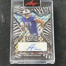 2022 Leaf Exotic Zebra AUTO AIDAN HUTCHINSON ROOKIE Sealed By Leaf. Mint.