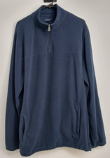 Croft  Barrow Sweatshirt Men XXL Tall BLUE 1/4 Zip Long Sleeve Fleece