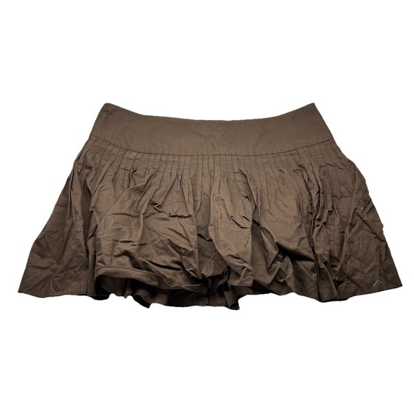 Just Jeans Brown Bubble Hem Y2K Pleated Mini Skirt Womens Size 10