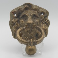 Vintage D-Art Collection Lion Head Brass Door Knocker 4" Height – Solid Brass