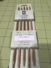 Lantern Moon 7” Blondewood Double Point Knitting Needles Set of 5 US4 3.5mm