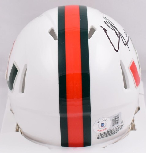 Ed Reed Autographed Miami Hurricanes Speed Mini Helmet- Beckett W Hologram - Picture 3 of 3