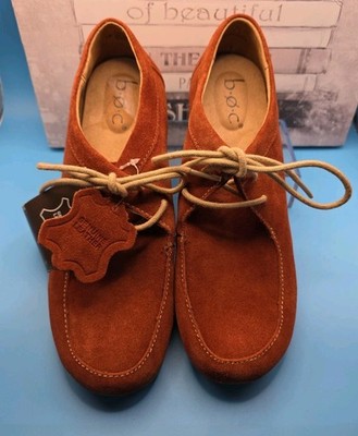 BOC Born Lynton Women's 7M Rust Orange Suede Leather Oxford Lace Up Shoes NWT