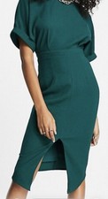 ASOS Wiggle Midi Dress Green XS Short Sleeve