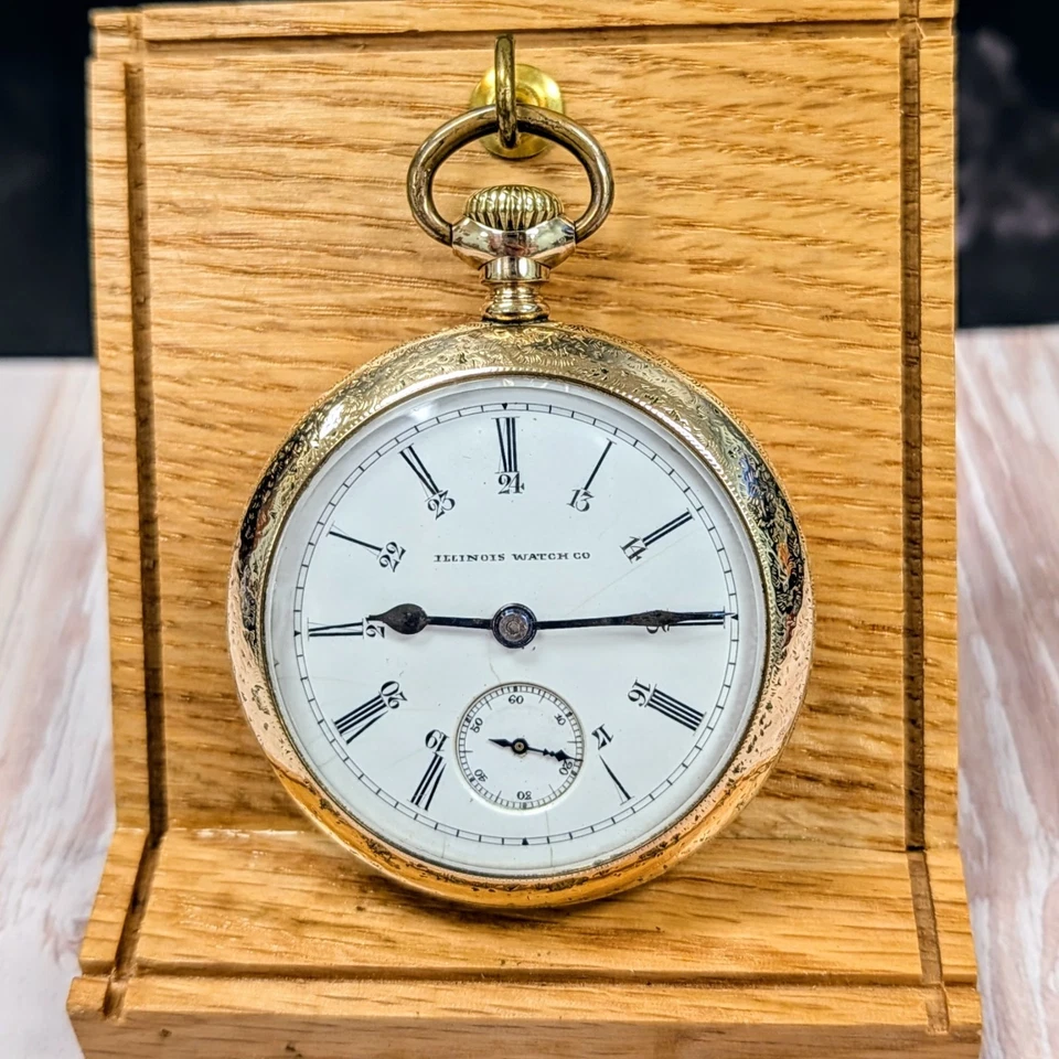 1887 Illinois Railroader Pocket Watch 18s Openface Grade 4 11 Jewels Gold Filled - Image 4 of 4