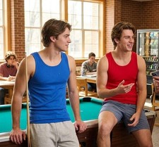 2 Boxercraft Mens Tank Shirt Large Red/Blue