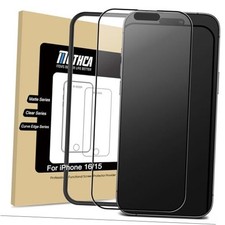 Matte Glass Full Coverage Screen Protector for iPhone 16 iPhone 16/15-6.1 Inch