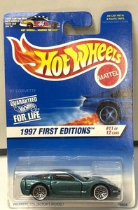 Hot Wheels #515 | '97 Corvette (Metalflake Dark Green) | 1997 First Editions