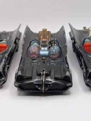 3 Vintage Corgi 267 Batmobile 1966 Wide Wheel Version One Has Batman Figur