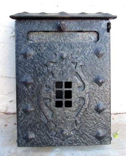Vintage Arts & Crafts Mission Style Mailbox Steel Wall Mount Box Mail Holder