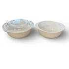 VINTAGE PYREX Set Of 2  Opal White 1-Quart Casserole Dish with Lid (022+682-C)