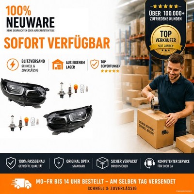 Scheinwerfer Links Rechts passend für Citroen Jumpy Spacetourer V + Leuchtmittel