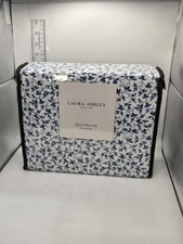NIP Laura Ashley Lavange Vine Blue Floral 100 Cotton Queen Sheet Set 4Pc