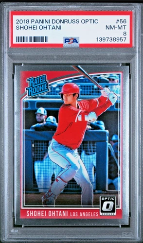 2018 Panini Donruss Optic Rated Rookie Shohei Ohtani (Batting) #56 PSA 8