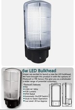 6W LED Outdoor Bulkhead Wall Light With Photocell Dusk Till Dawn Security
